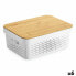 Multi-use Box Confortime White Brown Bamboo Plastic 36 x 26,5 x 13,5 cm (6 Units)