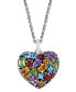 Фото #4 товара EFFY Collection eFFY® Multi-Gemstone Mixed Cut Heart 18" Pendant Necklace (6-5/8 ct. t.w.) in Sterling Silver
