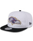 ფოტო #1 პროდუქტის Men's White/Black Baltimore Ravens 2024 NFL Training Camp Golfer Snapback Hat