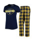 ფოტო #1 პროდუქტის Women's Navy, Gold Nashville Predators Badge T-shirt and Pants Sleep Set