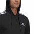 Фото #4 товара Толстовка с капюшоном мужская Adidas Essentials 3 Stripes Чёрный