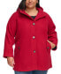 Фото #1 товара Women's Plus Size Hooded Button-Front Coat, Created for Macy's