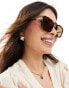 Фото #2 товара Mango oversized square frame sunglasses in tort