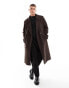 Фото #2 товара River Island Studio wool coat in dark brown