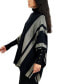 Фото #3 товара Striped Turtleneck Poncho Sweater, Created for Macy's