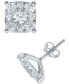 ფოტო #1 პროდუქტის Diamond Square Cluster Stud Earrings (2 ct. t.w.)