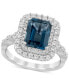 ფოტო #3 პროდუქტის London Blue Topaz (2-7/8 ct. t.w.) & Diamond (7/8 ct. t.w.) Double Halo Bridal Set in 14k White Gold