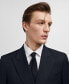 Фото #4 товара Men's Slim Fit Double-Breasted Suit Blazer