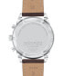 Фото #3 товара Men's Swiss Chronograph Calendoplan S Cognac Leather Strap Watch 42mm