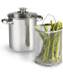 Фото #1 товара Basics Stainless Steel Asparagus Vegetable Steamer Pot Deep Oil Fry Pan, 4 quart