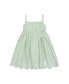 Toddler Girls Organic Sleeveless Ruched Party Dress with Embroidered Hem