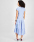 Фото #2 товара Women's Short-Sleeve Tiered Midi Dress