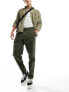 Jack & Jones tapered smart cargo trouser with front pleat in khaki