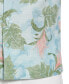 Men's Short Sleeve Button-Front Tropical Floral Print Shirt Aqua Esque, 2X - фото #3