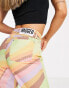 The Ragged Priest high waisted straight leg jeans in retro rainbow swirl denim