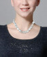 Фото #4 товара Macy's rectangular Freshwater Pearl (8-9mm) Statement Necklace, 18" + 2" extender