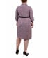 ფოტო #2 პროდუქტის Plus Size 3/4 Roll Tab Sleeve Shirtdress