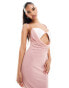 Murci exclusive cut out halterneck maxi dress in light pink Розовый, 42 - фото #4