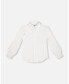 ფოტო #1 პროდუქტის Toddler Girls Long Sleeve Button Front Shirt Off White - Toddler|Child