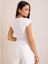 Фото #7 товара Женская блузка с коротким рукавом приталенного кроя - белая Factory Price
