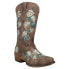 Roper Riley Floral Embroidery Snip Toe Cowboy Womens Brown Casual Boots 09-021-