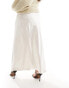 4th & Reckless Plus exclusive satin drawstring waist maxi skirt in cream