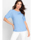 ფოტო #1 პროდუქტის Women's Cotton Blend Short Sleeve Round Neck T-Shirt