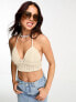 Фото #1 товара Pimkie crochet bralet top in beige