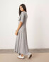 Фото #2 товара ASOS EDITION jersey rib midi tshirt dress with asymmetric hem in grey