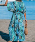 Women's Tropical Plunging-V Maxi Cover Up Dress