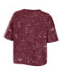 Women's Maroon Texas A&M Aggies Bleach Wash Splatter Cropped Notch Neck T-shirt Бордовый, 2XL - фото #3