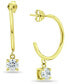 Cubic Zirconia Dangle Hoop Earrings in 18k Gold-Plated Sterling Silver, Created for Macy's