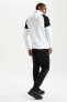 Fit Slim Fit Kapüşonlu Baskılı Sweatshirt