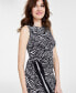 Фото #3 товара Petite Zebra-Print Faux Wrap Midi Dress