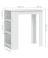 Bar Table with Storage Rack White 40.2"x19.7"x40.7" Engineered Wood