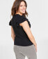 ფოტო #2 პროდუქტის Women's Flutter-Sleeve Ribbed Top, Created for Macy's