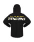 Фото #3 товара Women's Black Pittsburgh Penguins Jersey Lace-Up V-Neck Long Sleeve Hoodie T-shirt
