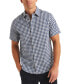 ფოტო #1 პროდუქტის Men's Slim Fit Navtech Check Short Sleeve Button-Front Shirt