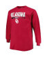 Фото #2 товара Men's Crimson Oklahoma Sooners Big and Tall Two-Hit Raglan Long Sleeve T-shirt