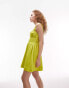 Фото #2 товара Topshop channeled mini dress in chartreuse