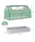 Фото #2 товара Galvanized Raised Garden Bed with Mini Greenhouse Cover, Outdoor Metal Planter Box with 2 Roll-Up Windows for Growing Flowers, Fruits, Vegetables, and Herbs, 73" x 38" x 36", Green