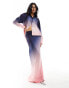 Фото #2 товара Style Cheat satin maxi skirt in ombre effect co-ord