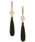 ფოტო #1 პროდუქტის Gold-Tone Logo Long Double Drop Earrings