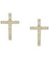 ფოტო #3 პროდუქტის Diamond Cross Earrings (1/8 ct. t.w.) in 14k White or Yellow Gold, Created for Macy's