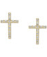 Фото #5 товара Diamond Cross Earrings (1/8 ct. t.w.) in 14k White or Yellow Gold, Created for Macy's