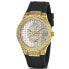 Фото #2 товара GUESS Ladies 39mm Watch - Black Strap Gold Tone Case Clear Dial