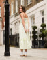 Фото #2 товара Miss Selfridge cami ruffle trim maxi dress in green gingham