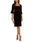 Фото #3 товара Women's Velvet Bell-Sleeve Sheath Dress