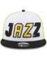 ფოტო #4 პროდუქტის Men's White, Black Utah Jazz Back Half 9FIFTY Snapback Hat