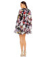 ფოტო #4 პროდუქტის Women's Ieena Floral Print High Neck Ruffle Hem Cape Mini Dress